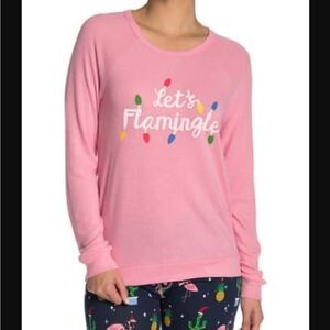 Pj Salvage Let's Flamingle Long Sleeve Top